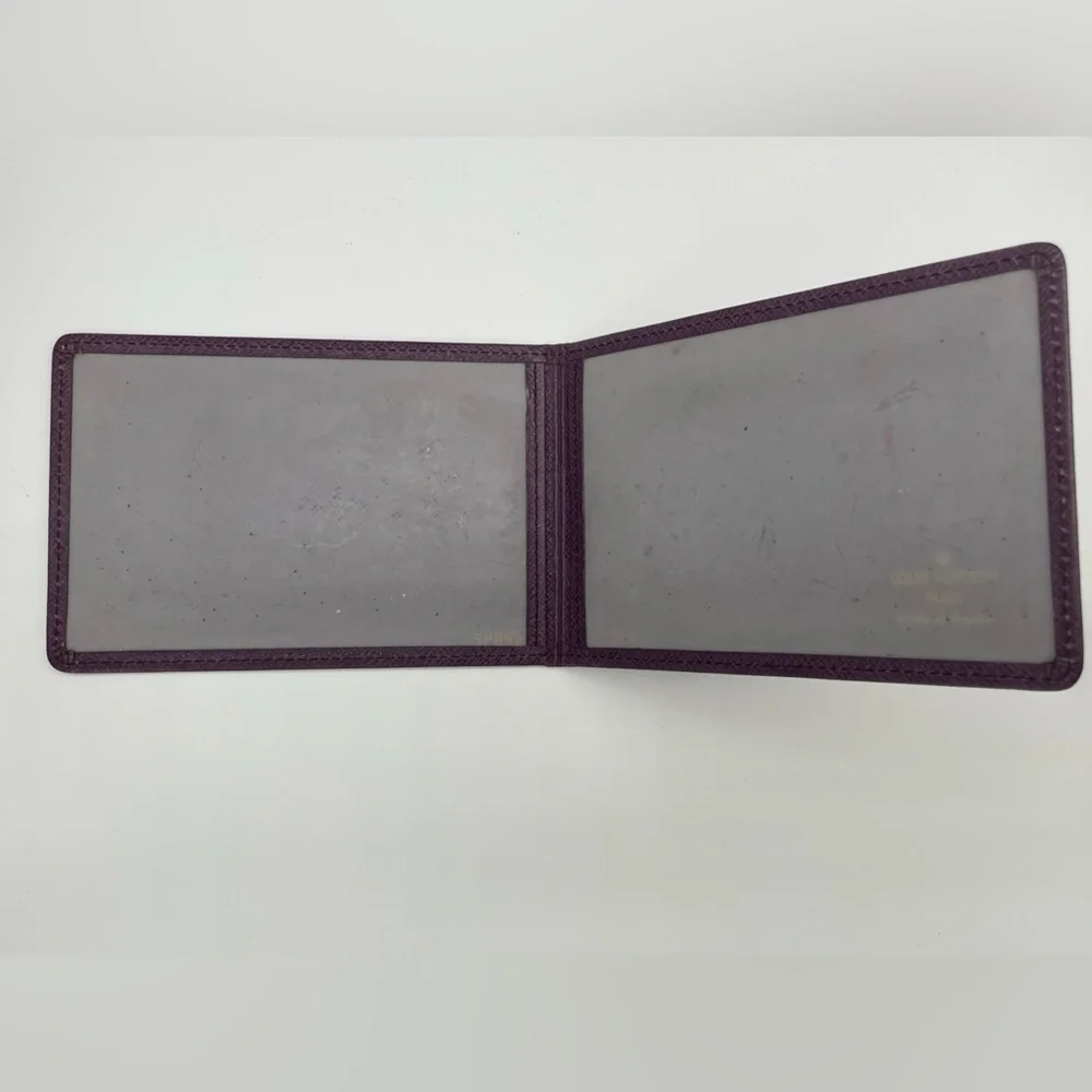 Louis Vuitton Purple Taiga Card Holder Wallet
